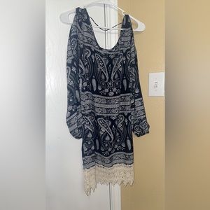 Blue & Cream Loose Fitting Dress